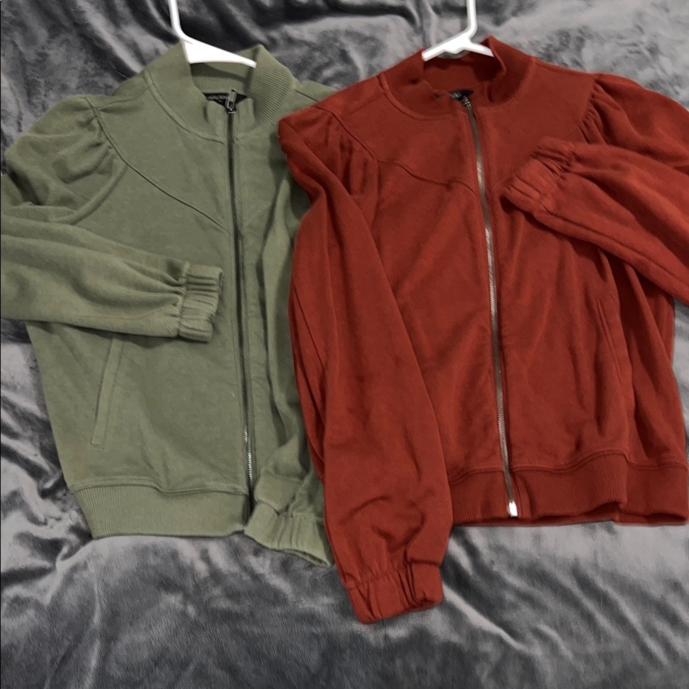 Banana Republic Olive and Rust ZipUps